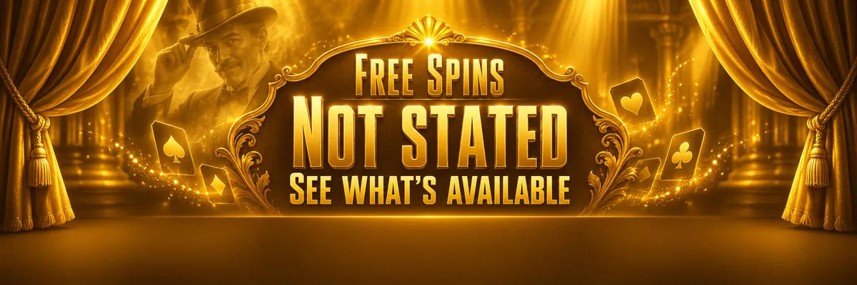 Joe Fortune stands softly in the background as a portrait badge and layered panels frame a free-spins-themed banner.