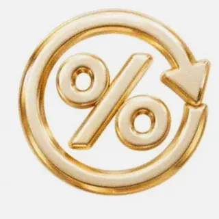 Gold percent symbol — Joe Fortune